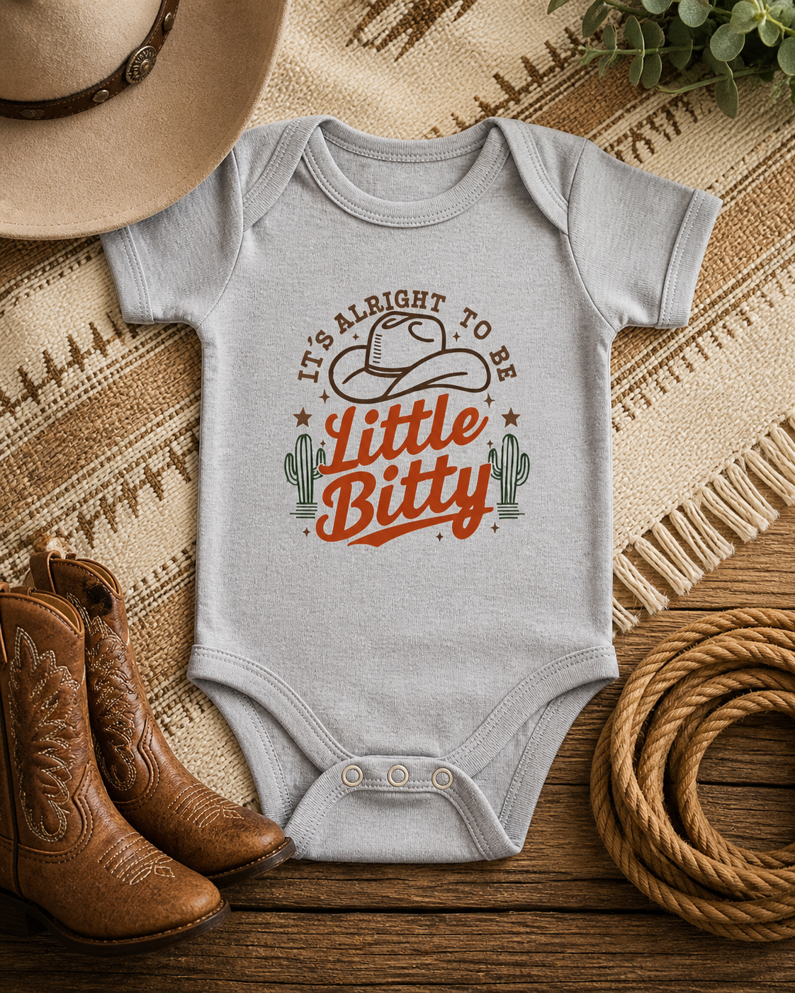 Little Bitty Western Baby Onesie 🤠🧡