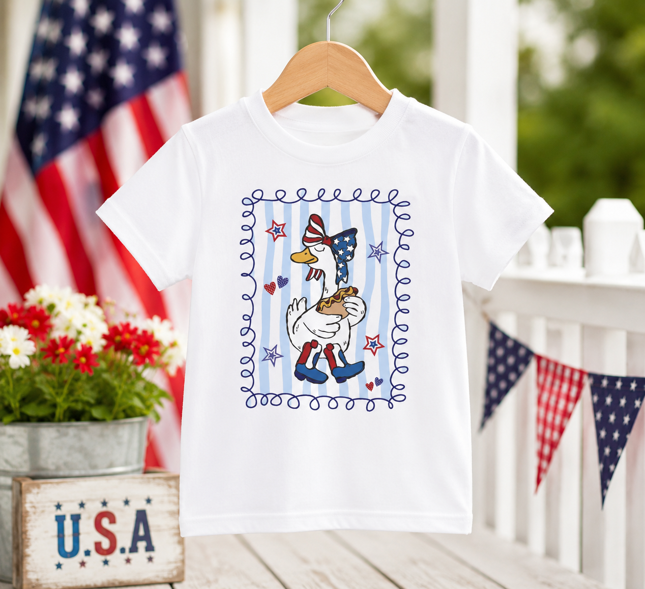 4th of July Little Girls "Silly Goose" Toddler Tee — Backroad & Bougie Boutique