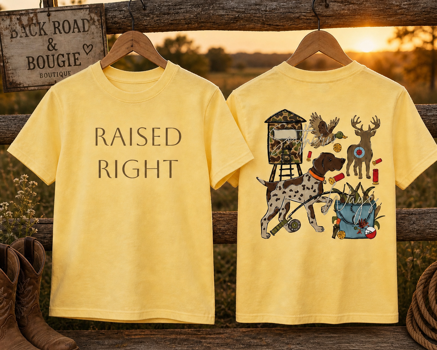 Raised Right Kids Tee – Country Roots Collection 🤎