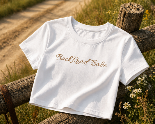 BackRoad Babe Cropped Tee 🤍🌾  Simple. Southern. Stylish.